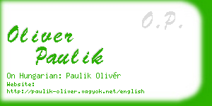 oliver paulik business card